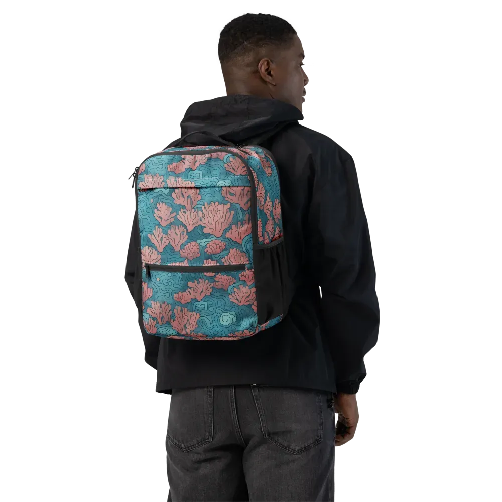 Pink Reef on Utility Backpack — Back