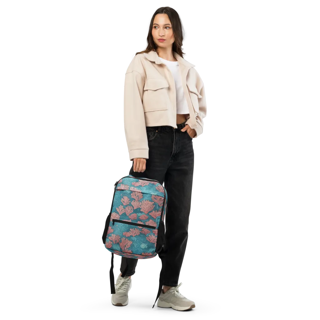 Pink Reef on Utility Backpack — Front