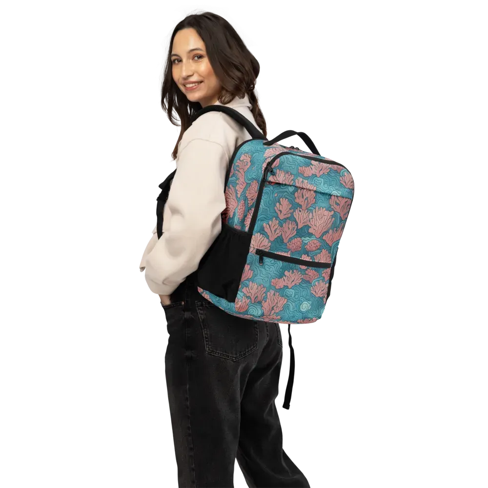 Pink Reef on Utility Backpack — Back