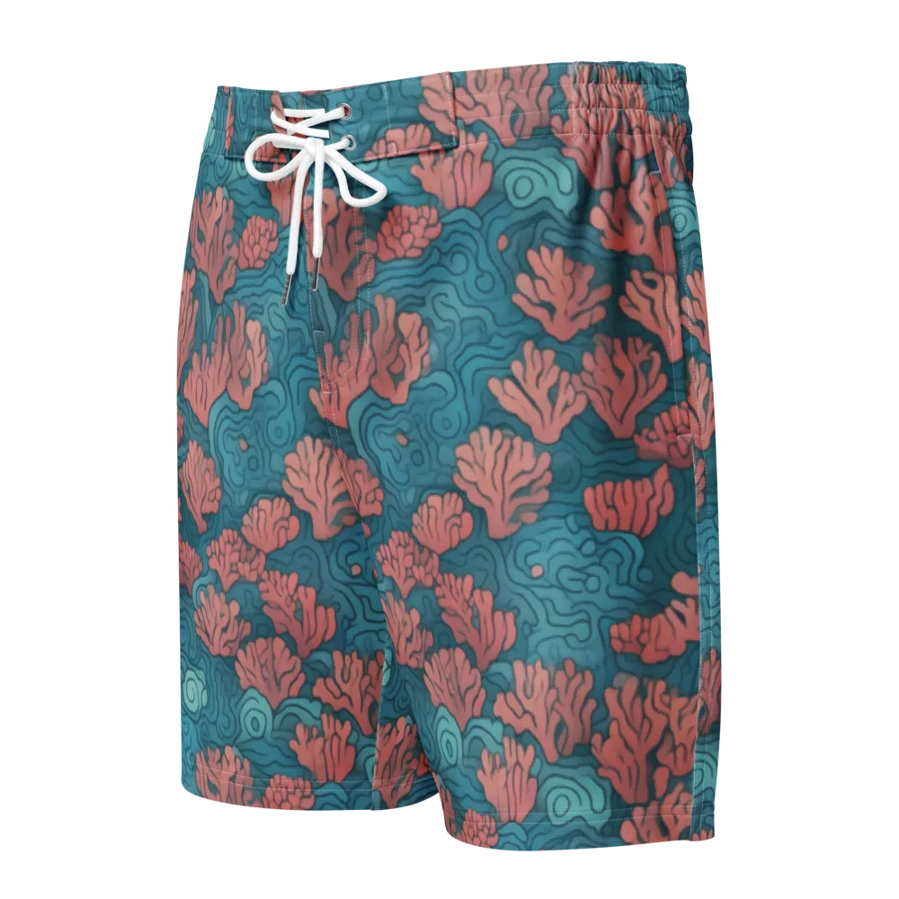 Pink Reef on Men's Board Shorts — Front