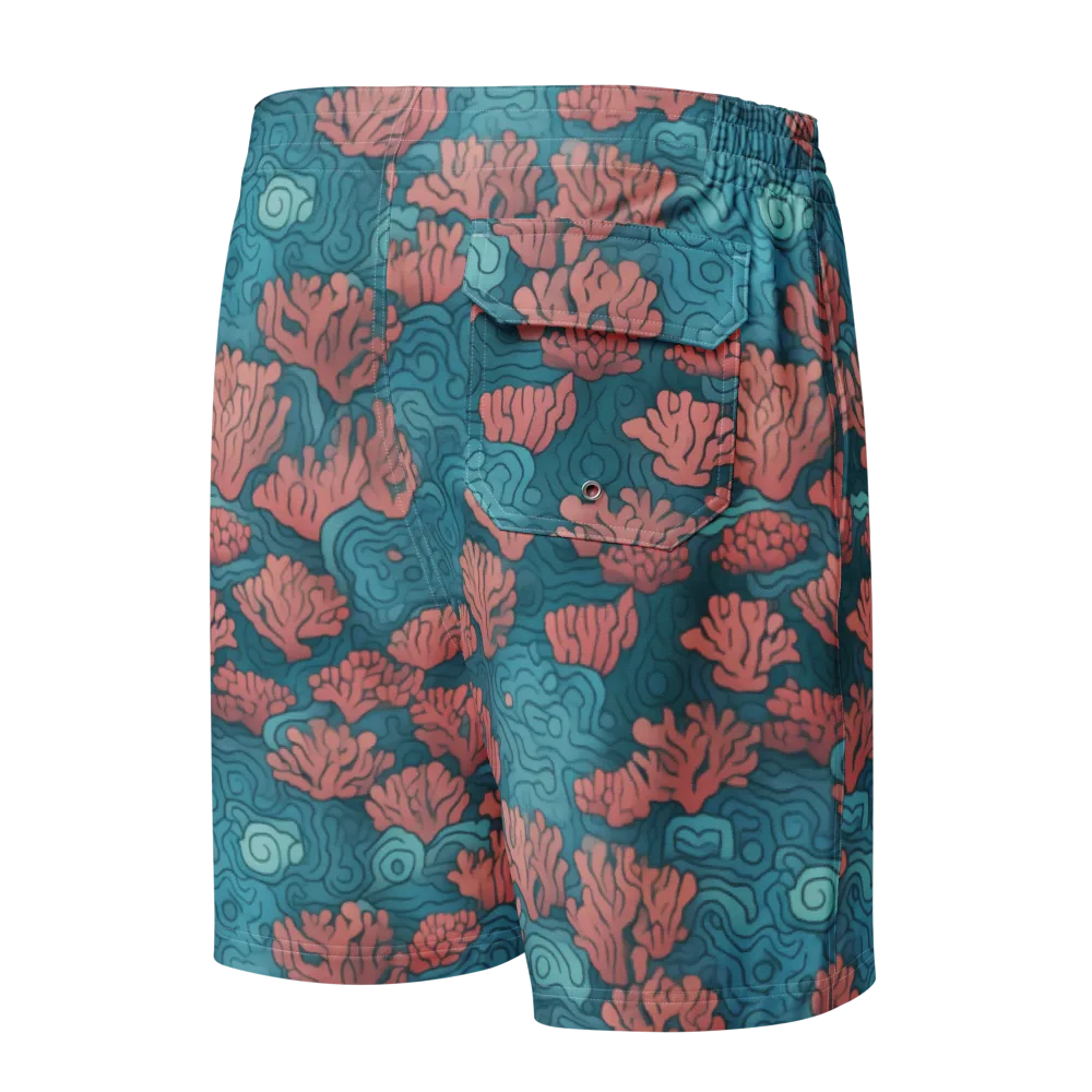 Pink Reef on Men's Board Shorts — Back