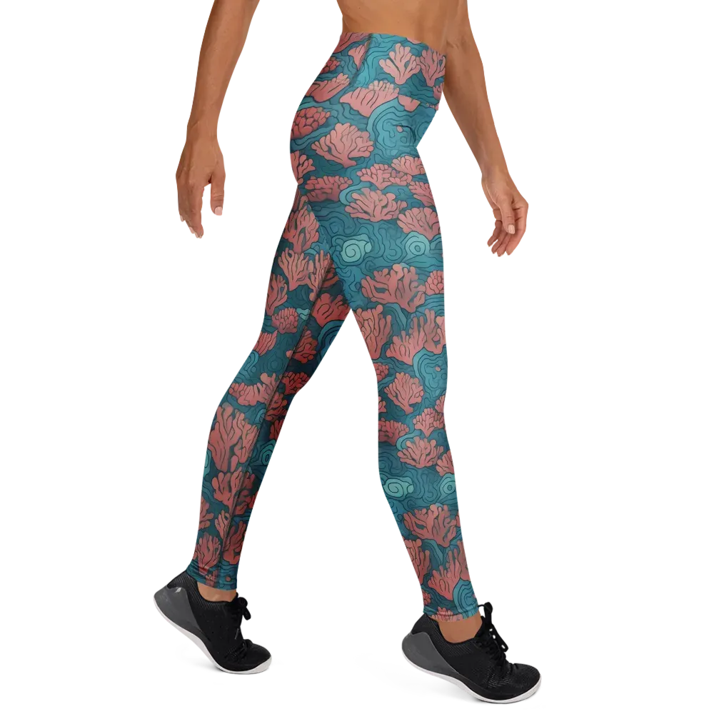 Pink Reef on Yoga Leggings — Right