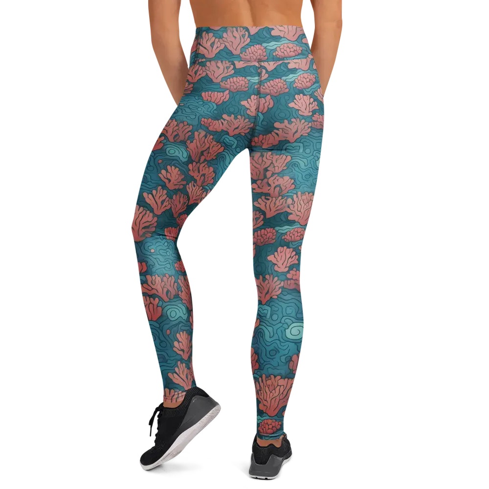 Pink Reef on Yoga Leggings — Back