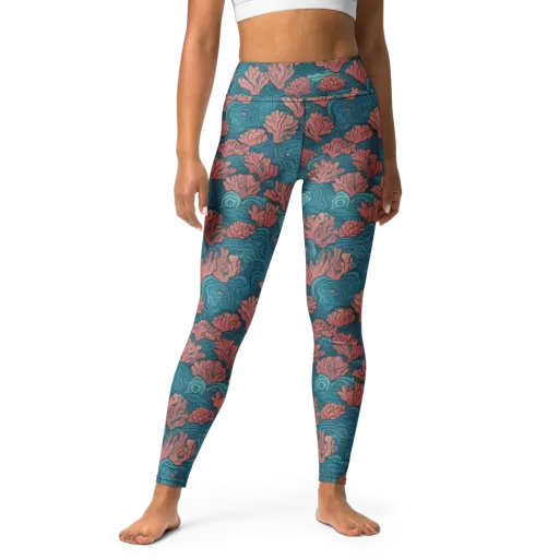 Pink Reef on a Yoga Leggings