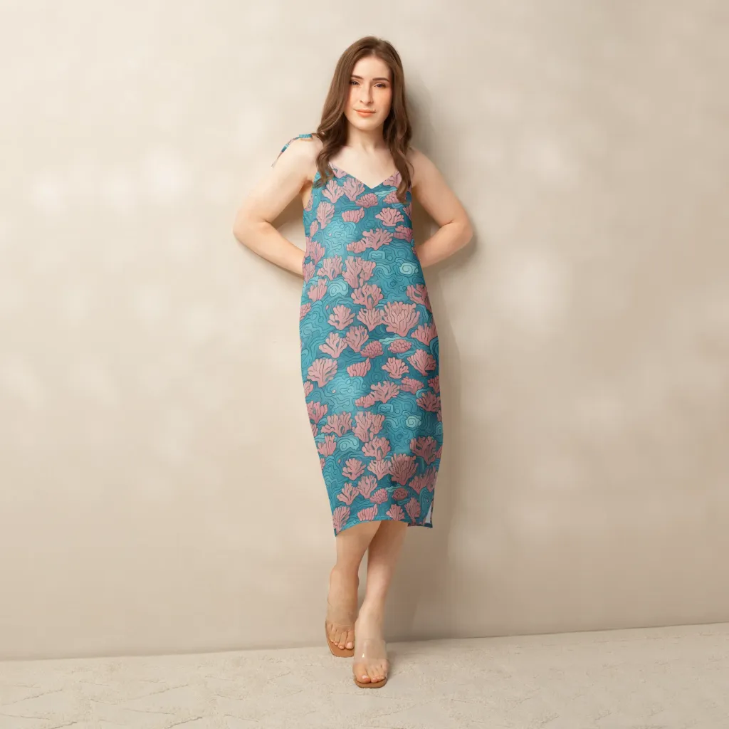 Pink Reef on Slip Dress — Front