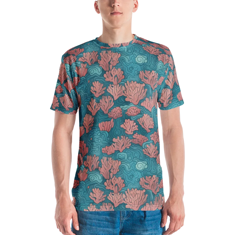 Pink Reef on Men's Crew Neck T-Shirt — Front