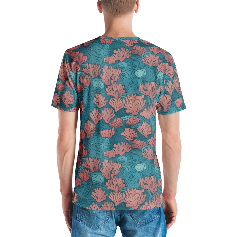 Pink Reef on Men's Crew Neck T-Shirt — Back