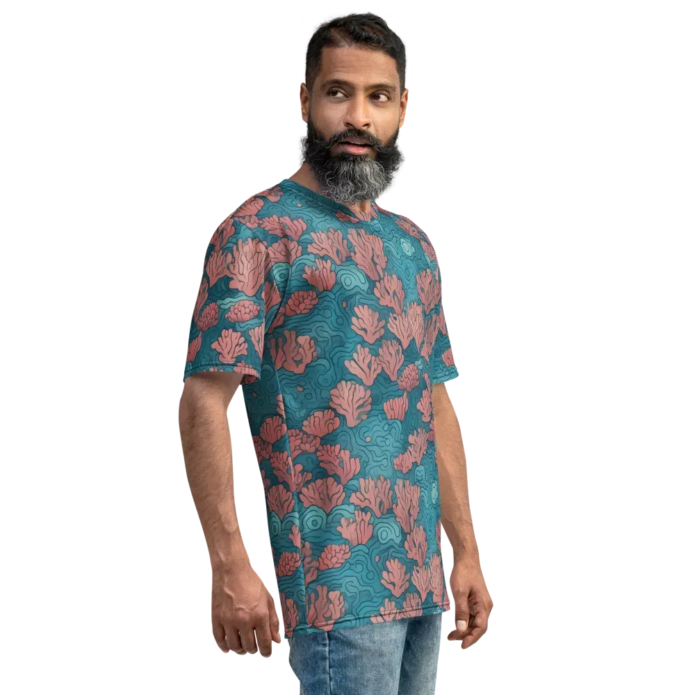 Pink Reef on Men's Crew Neck T-Shirt — Right