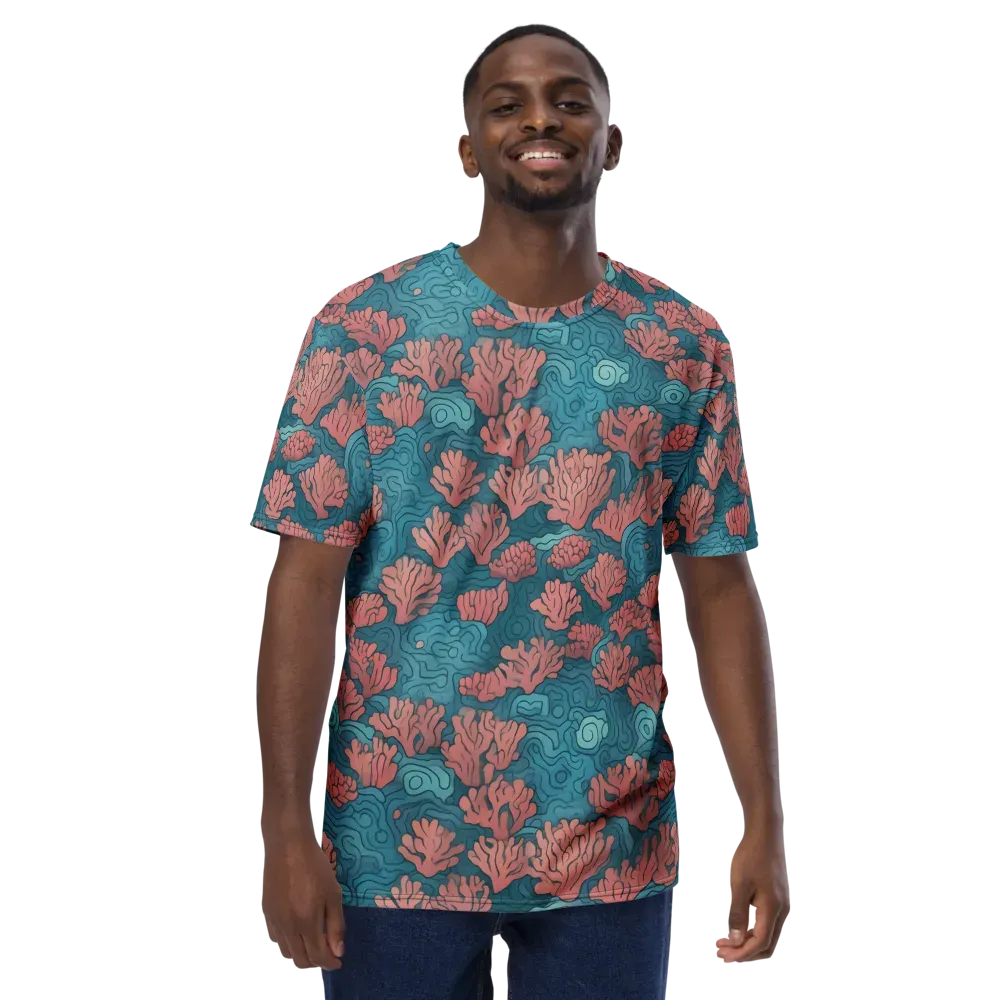 Pink Reef on Men's Crew Neck T-Shirt — Front