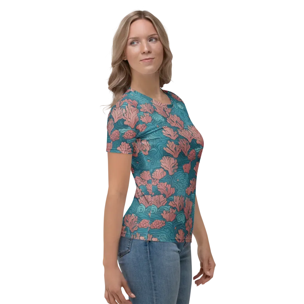Pink Reef on Women's Crew Neck T-Shirt — Right
