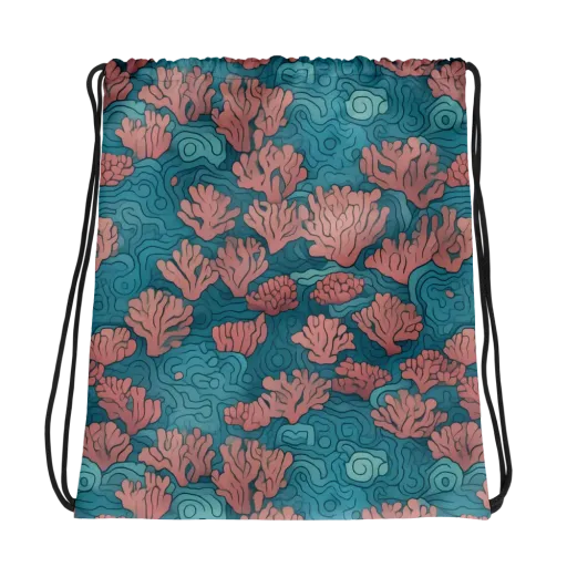 Pink Reef on a Drawstring Bag