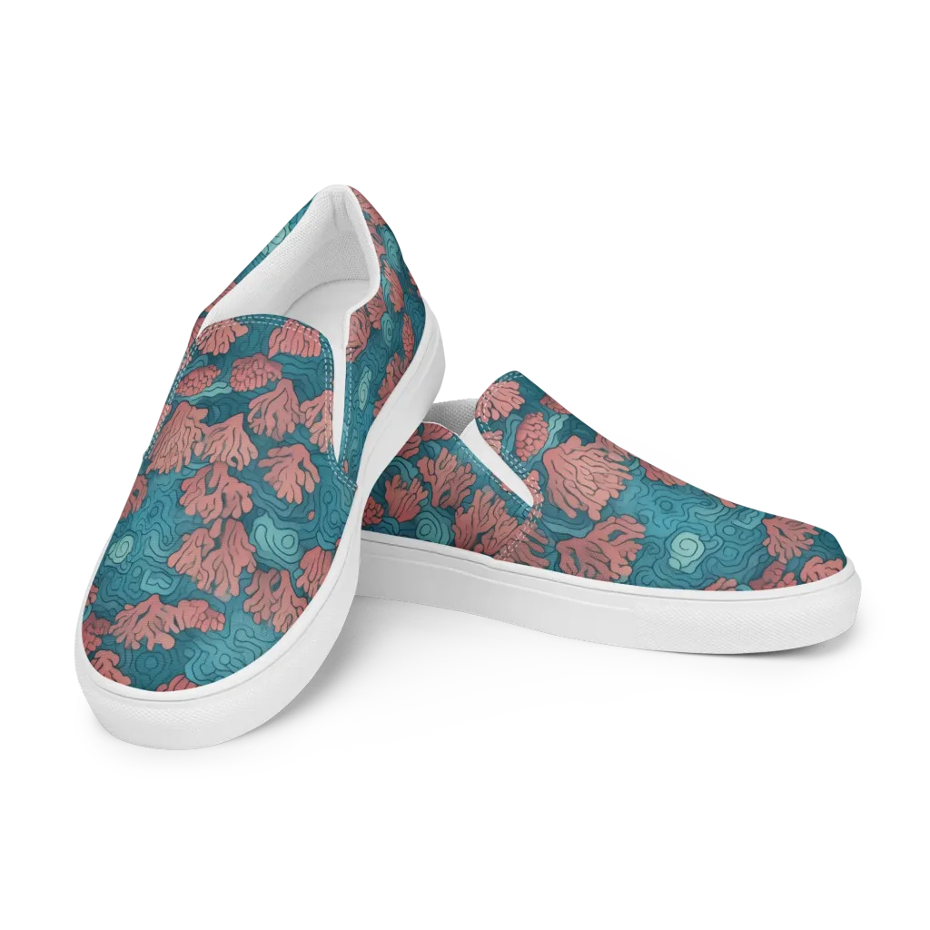 Pink Reef on Women's Slip-On Canvas Shoes — Left Front