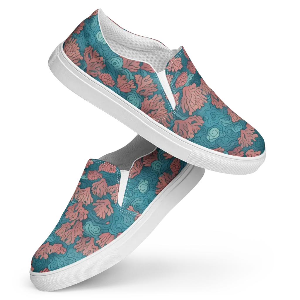 Pink Reef on Women's Slip-On Canvas Shoes — Front