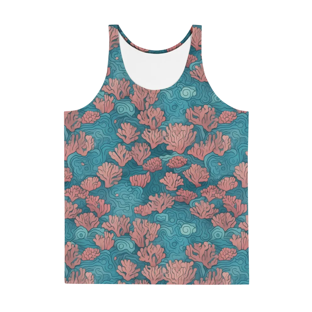 Pink Reef on Men's Tank Top — Front