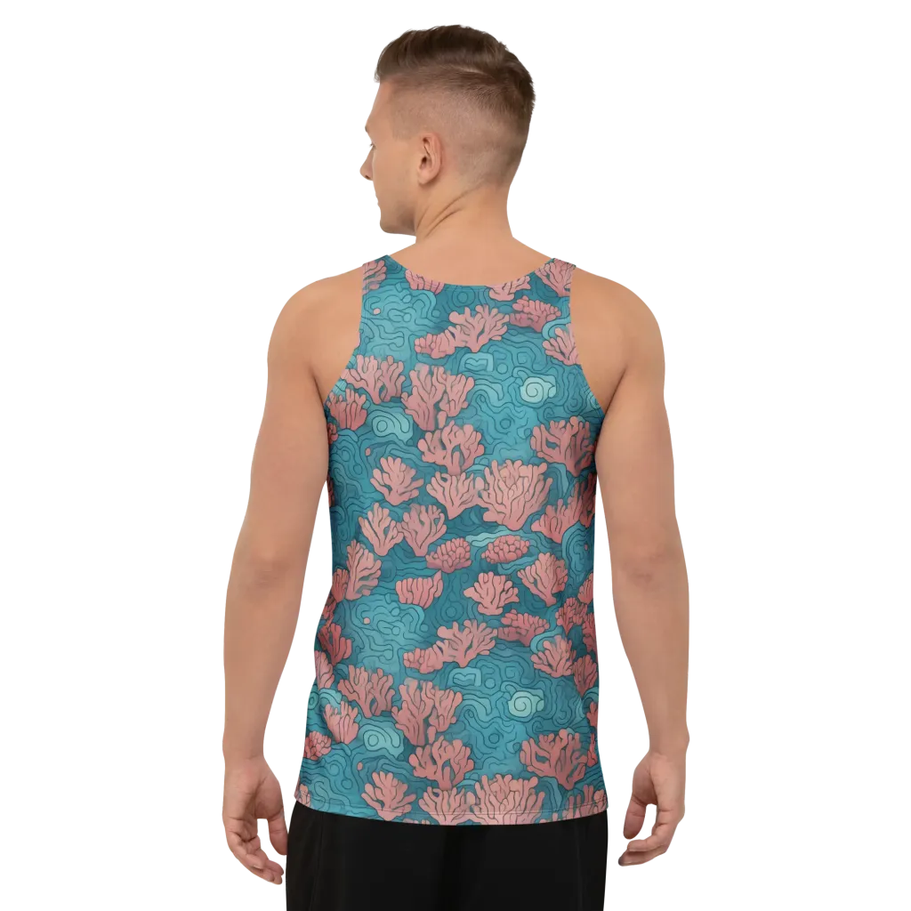 Pink Reef on Men's Tank Top — Back