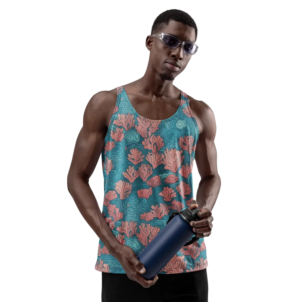 Pink Reef on Men's Tank Top — Front