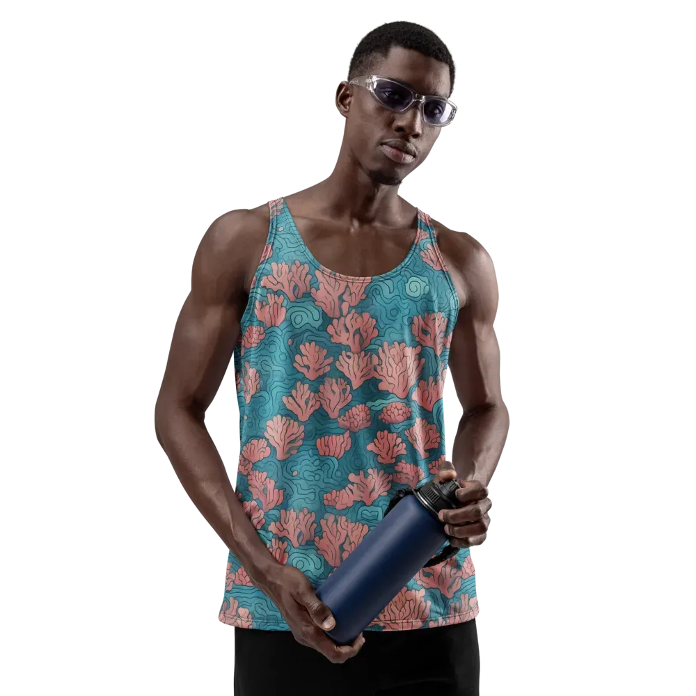 Pink Reef on Men's Tank Top — Front