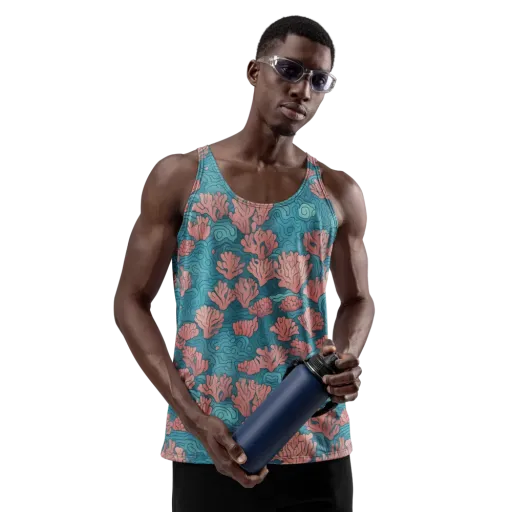 Pink Reef on a Men's Tank Top