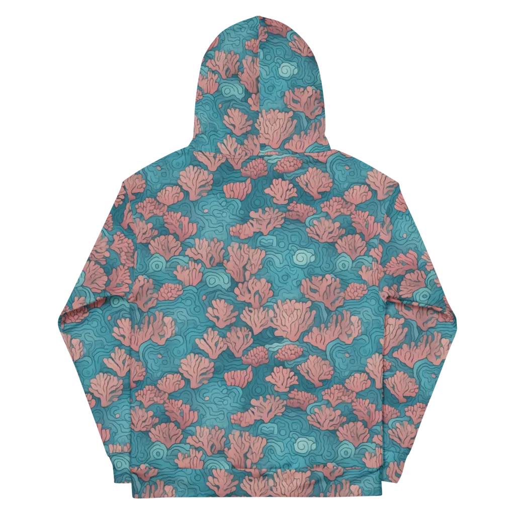 Pink Reef on Cotton Hoodie — Back