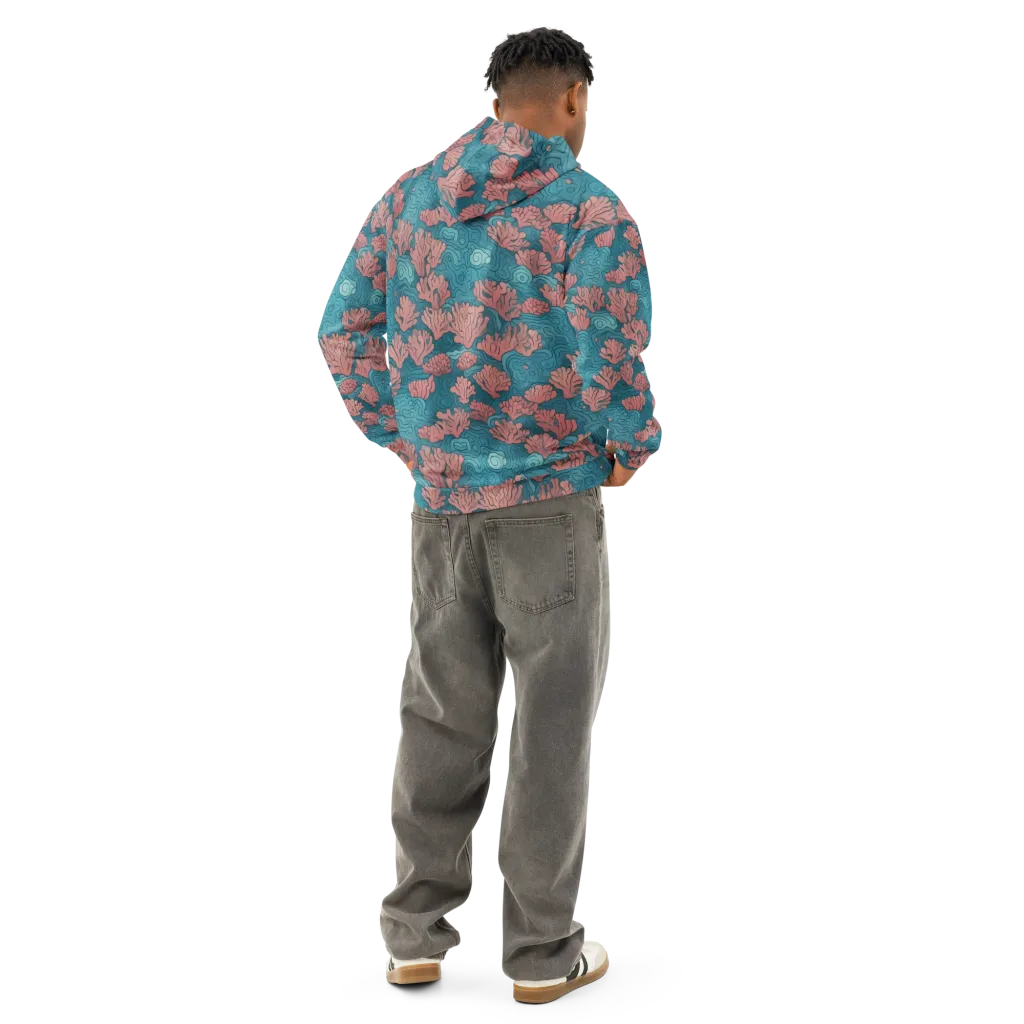 Pink Reef on Cotton Hoodie — Back