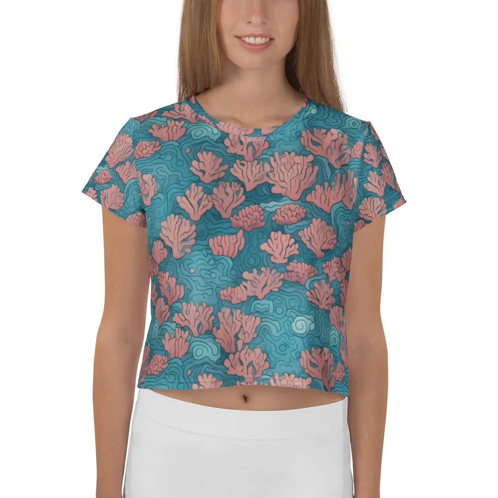 Pink Reef on Crop Tee — Front
