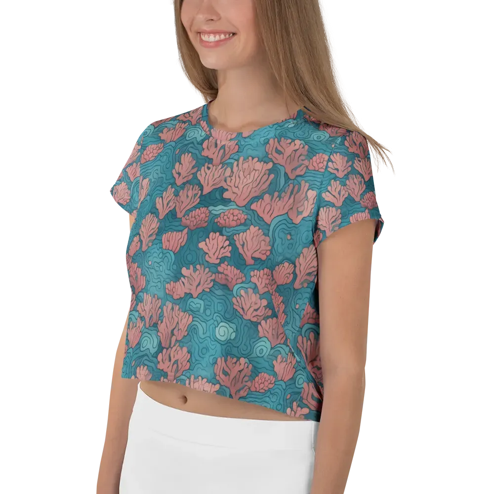 Pink Reef on Crop Tee — Left