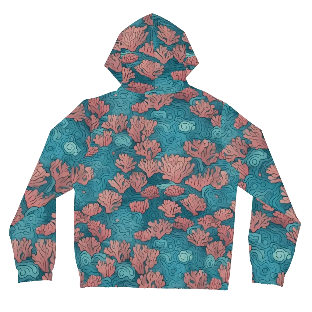 Pink Reef on Women's Full-Zip Hoodie — Back