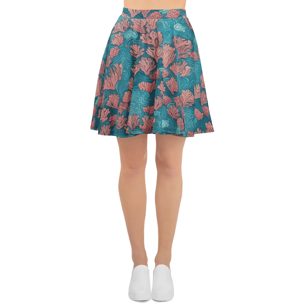 Pink Reef on Skater Skirt — Front