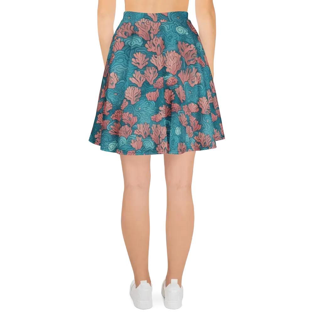 Pink Reef on Skater Skirt — Back