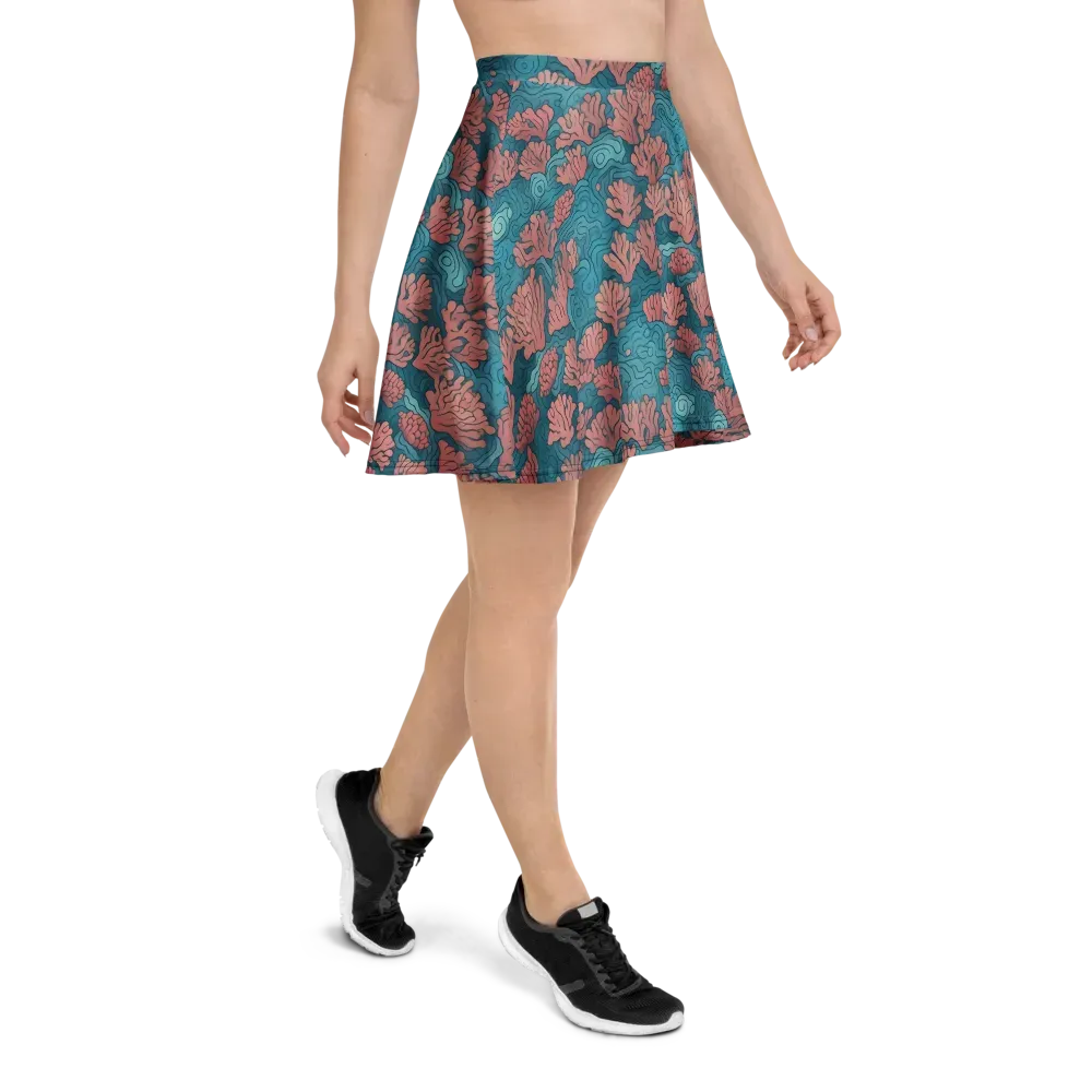 Pink Reef on Skater Skirt — Right