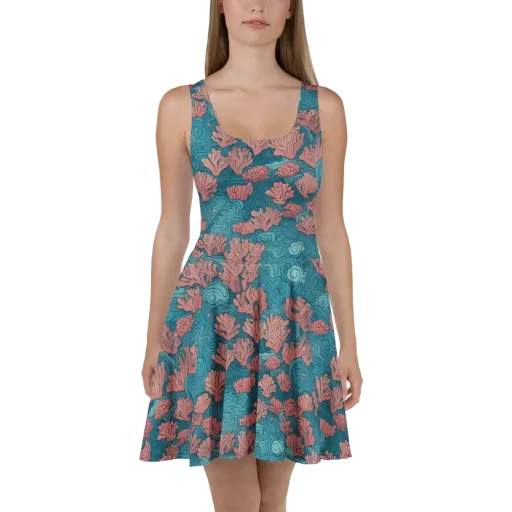 Pink Reef on a Skater Dress
