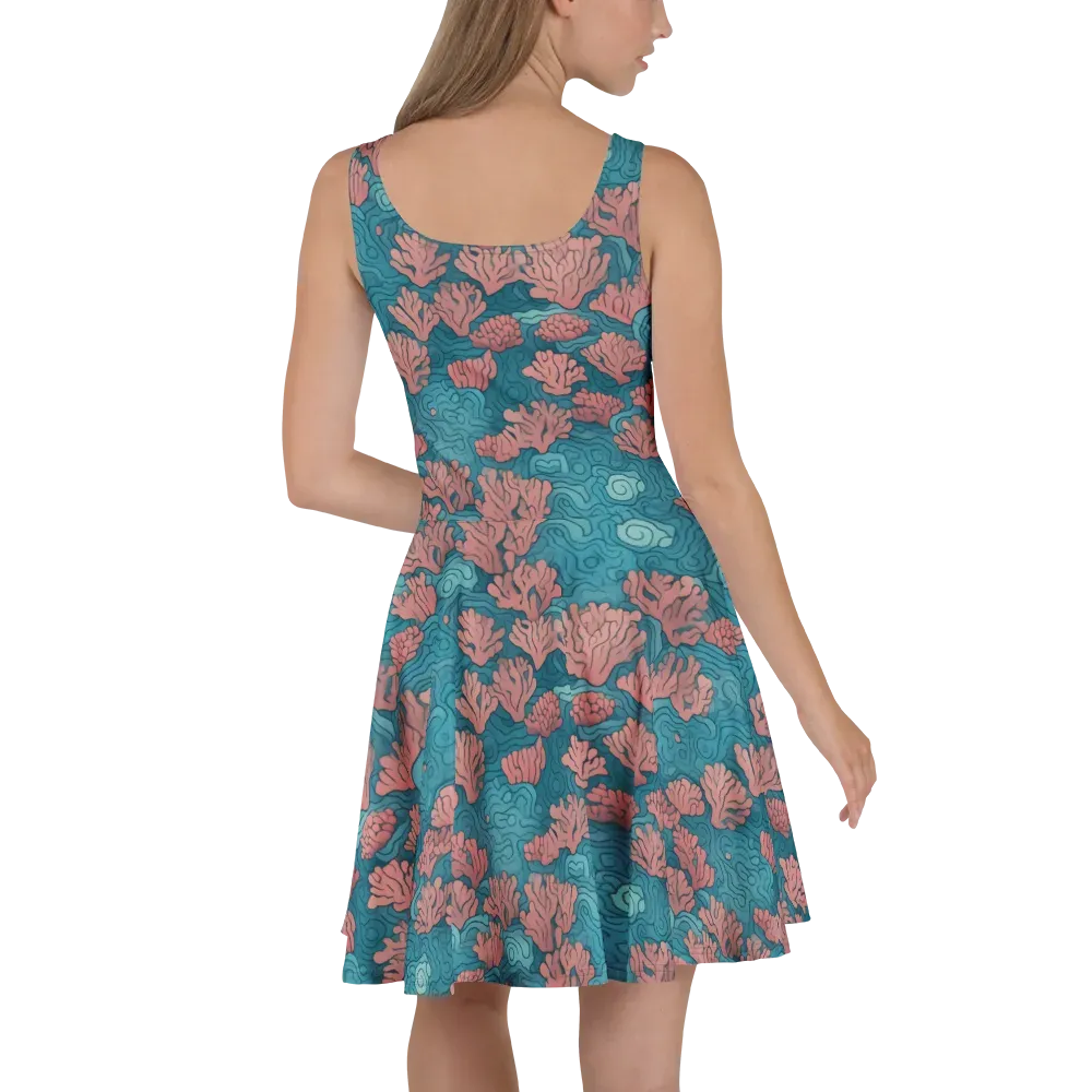 Pink Reef on Skater Dress — Back