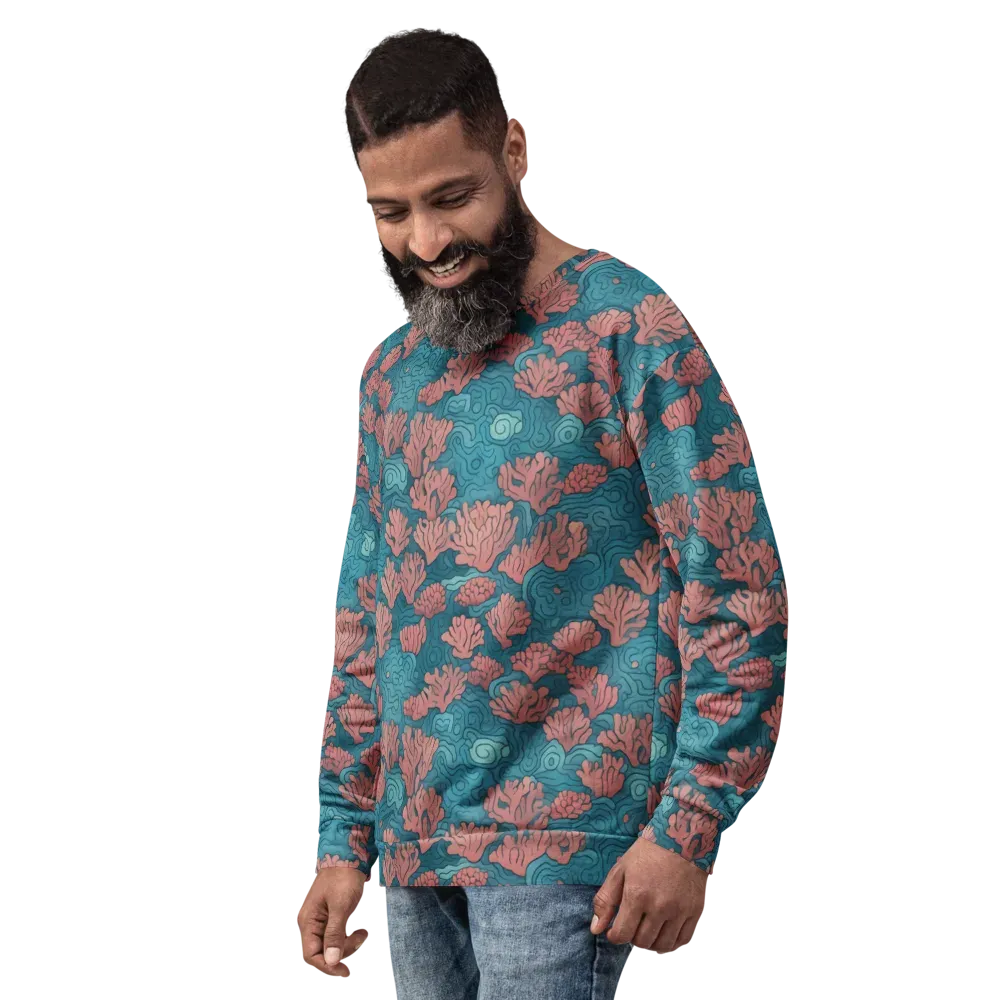 Pink Reef on Sweatshirt — Left Front