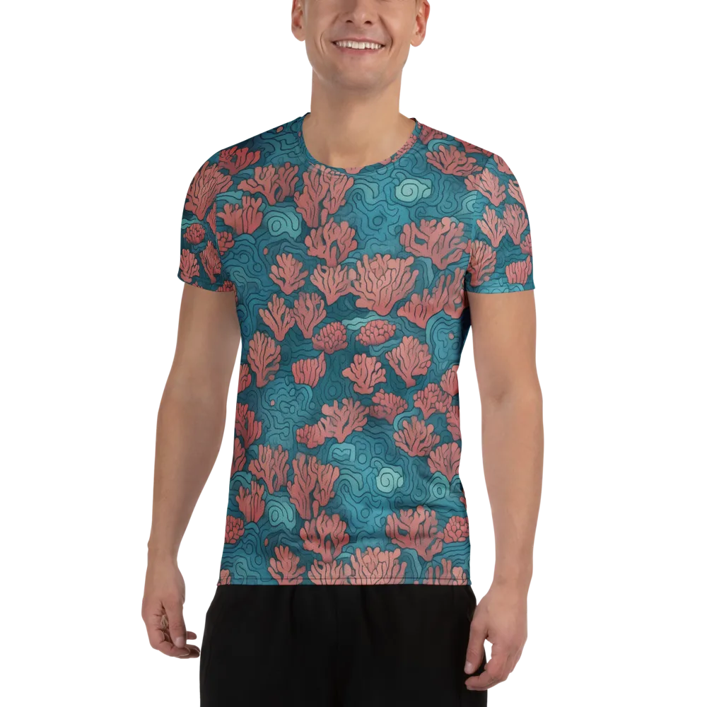 Pink Reef on Men's Athletic T-Shirt — Front