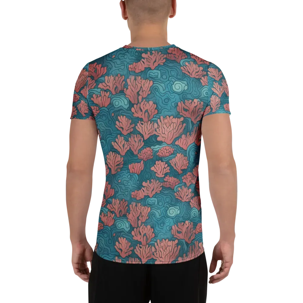 Pink Reef on Men's Athletic T-Shirt — Back