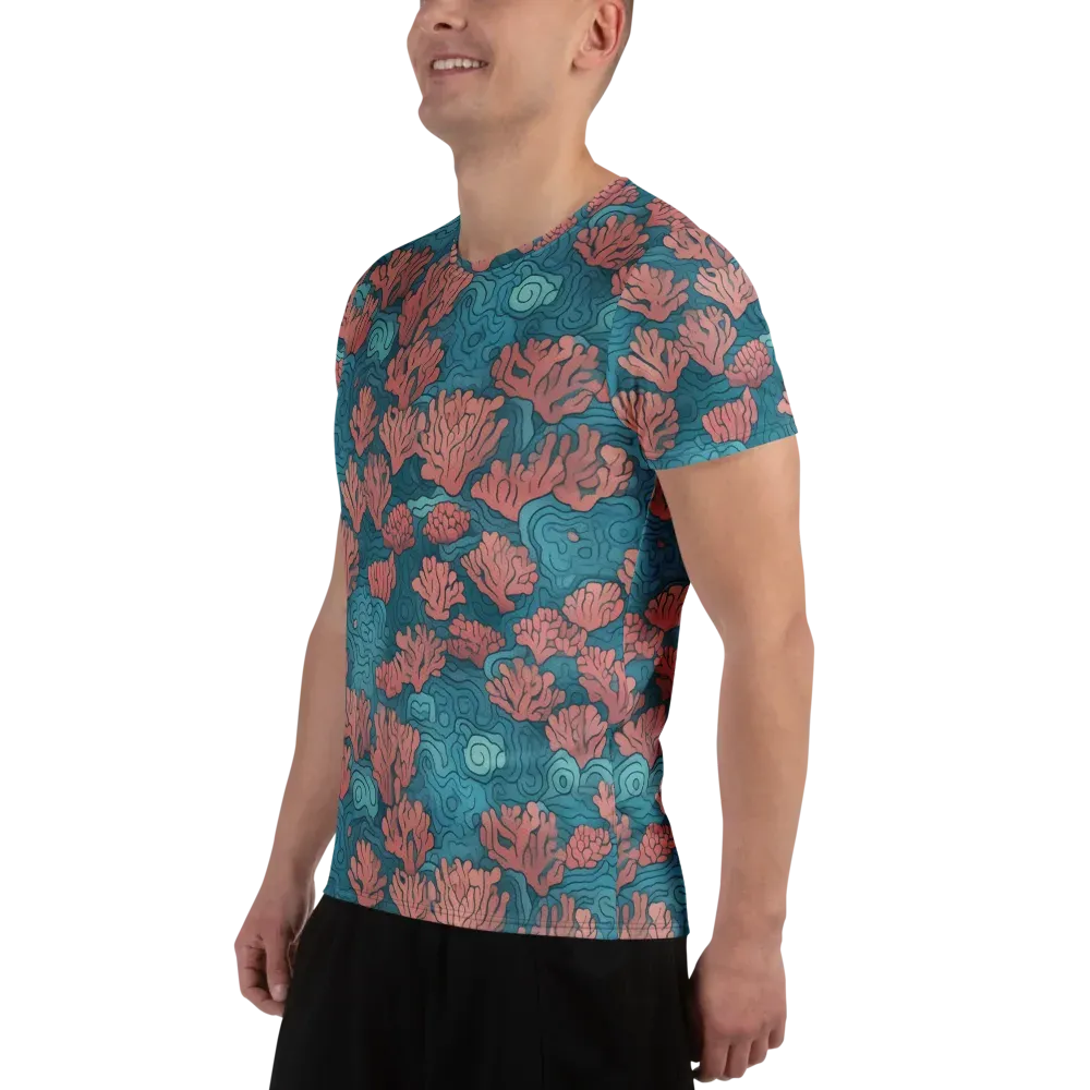 Pink Reef on Men's Athletic T-Shirt — Left
