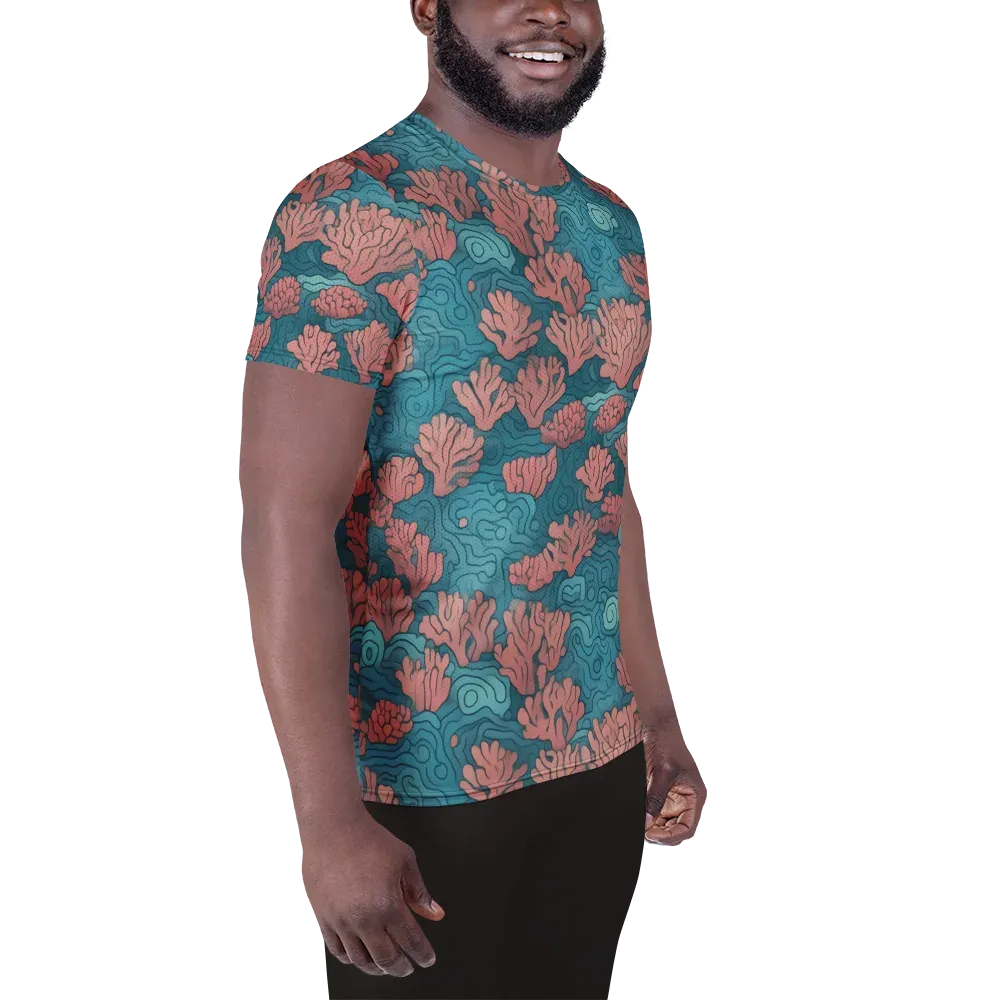Pink Reef on Men's Athletic T-Shirt — Right