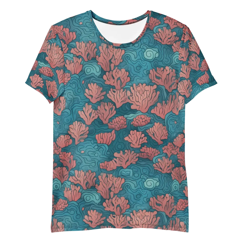 Pink Reef on Men's Athletic T-Shirt — Front