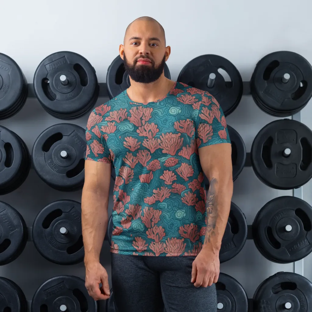Pink Reef on Men's Athletic T-Shirt — Front