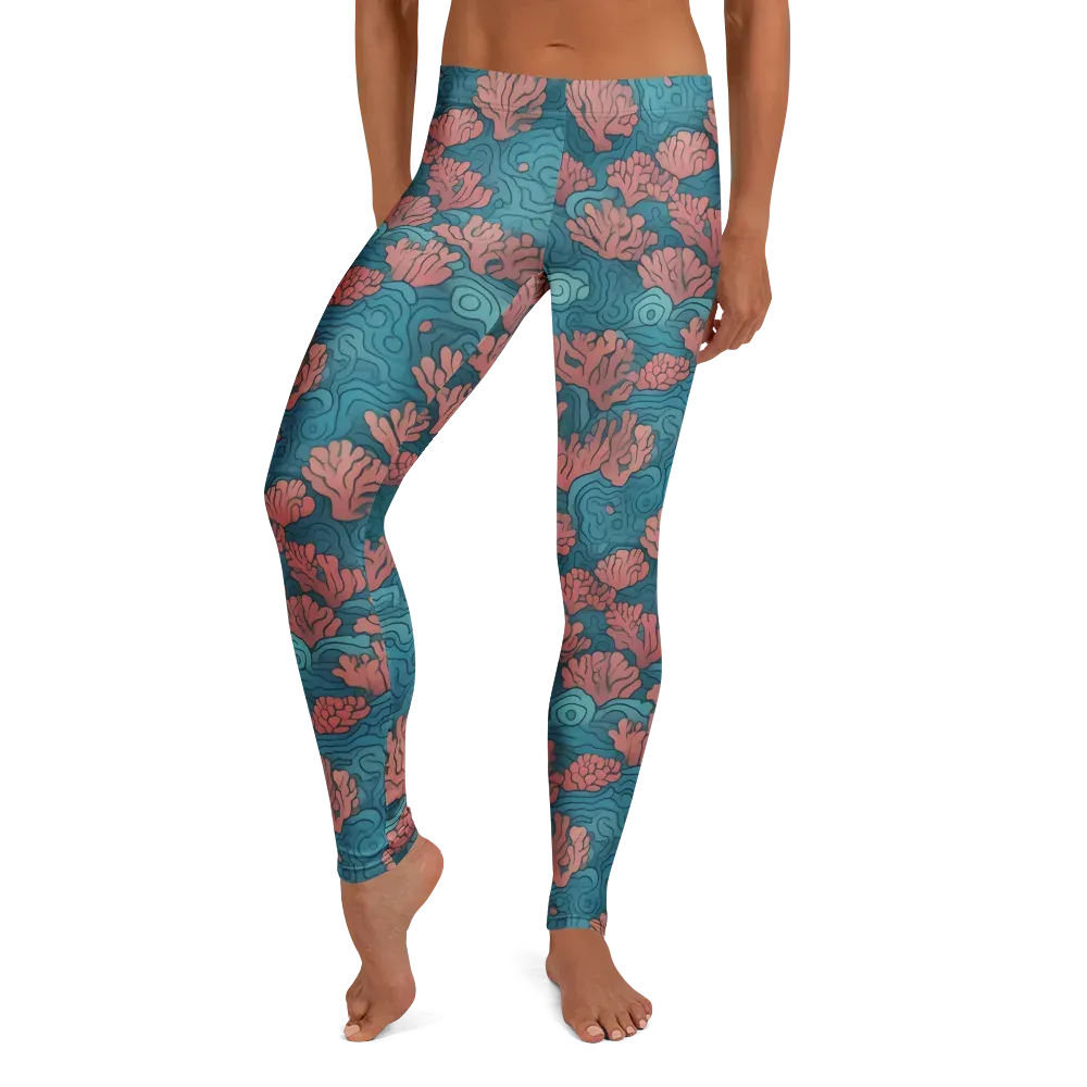 Pink Reef on Leggings — Front