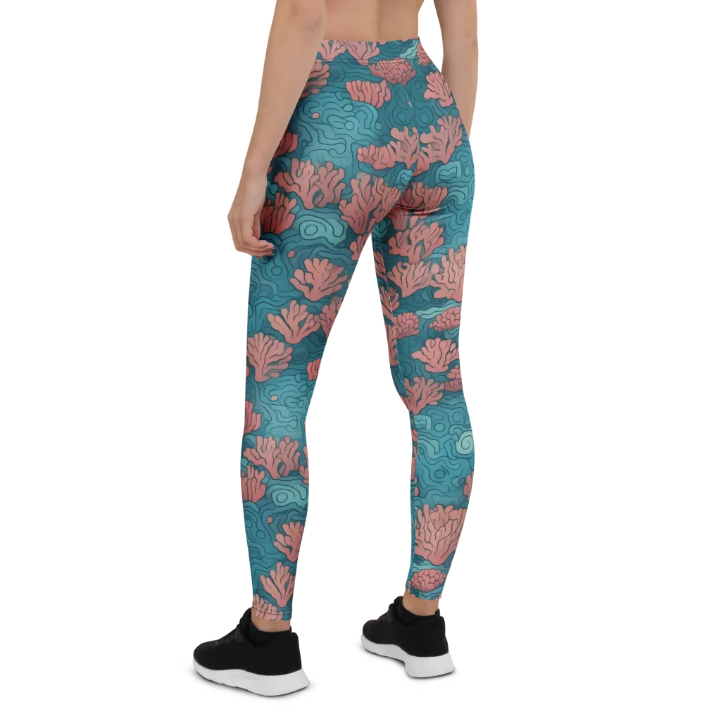 Pink Reef on Leggings — Back