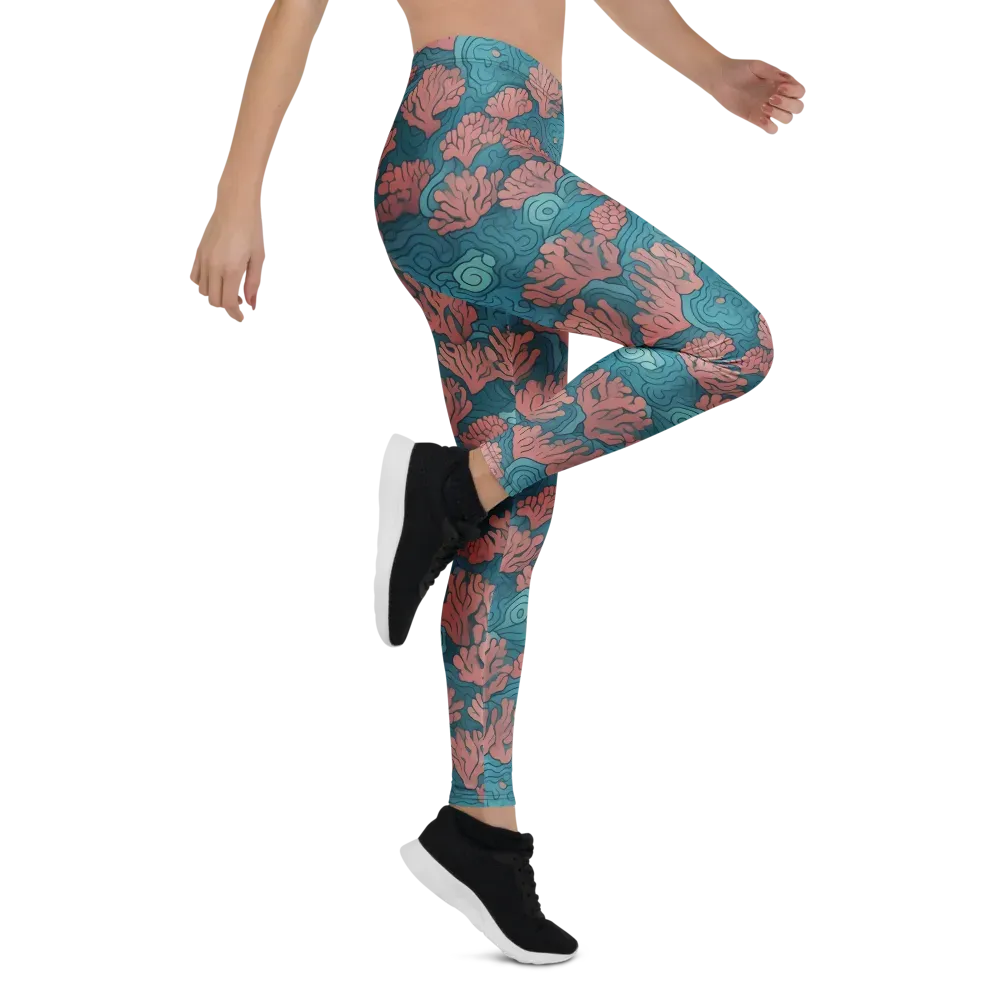 Pink Reef on Leggings — Right