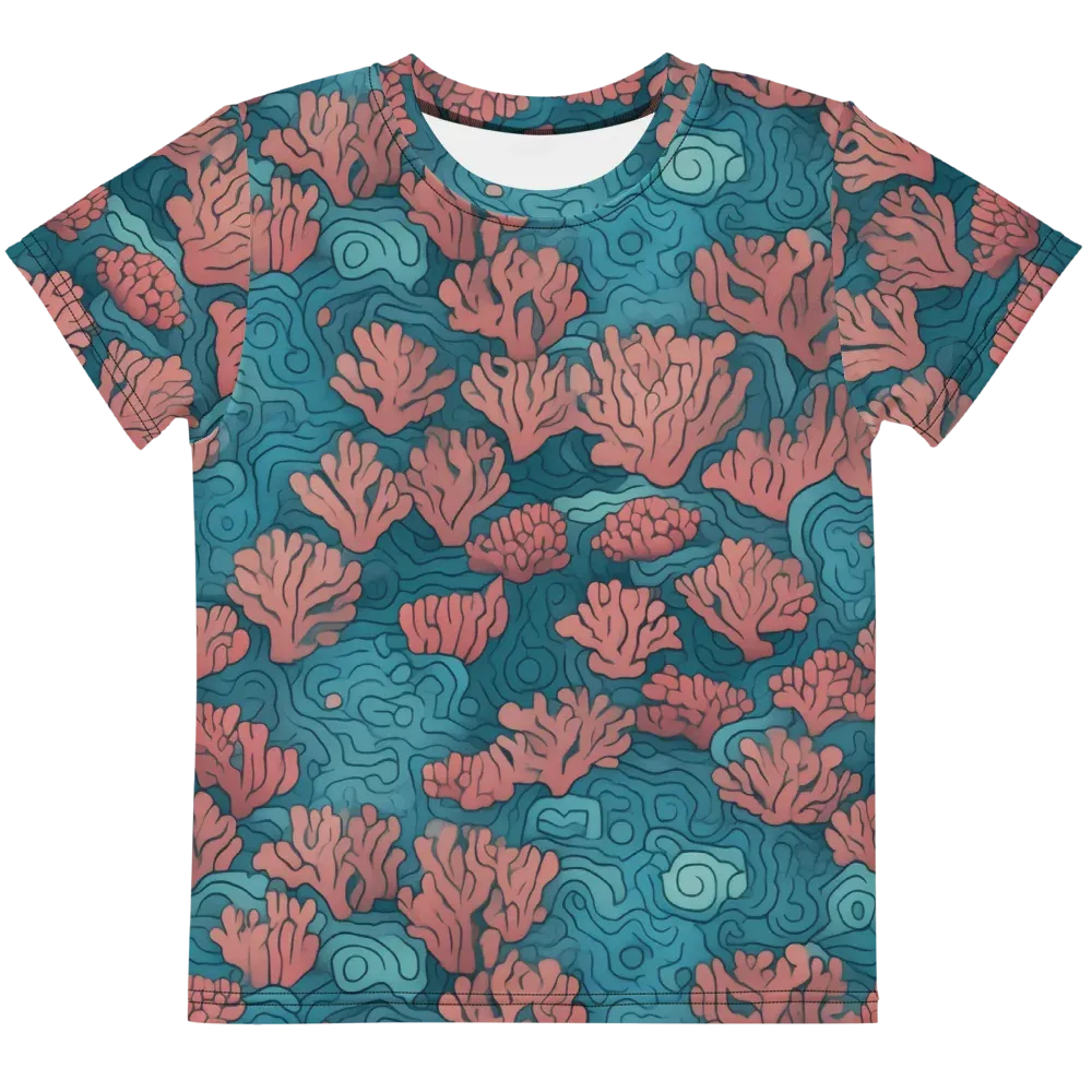 Pink Reef on Kids Crew Neck T-Shirt — Front