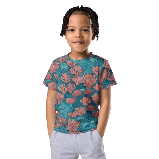 Pink Reef on a Kids Crew Neck T-Shirt