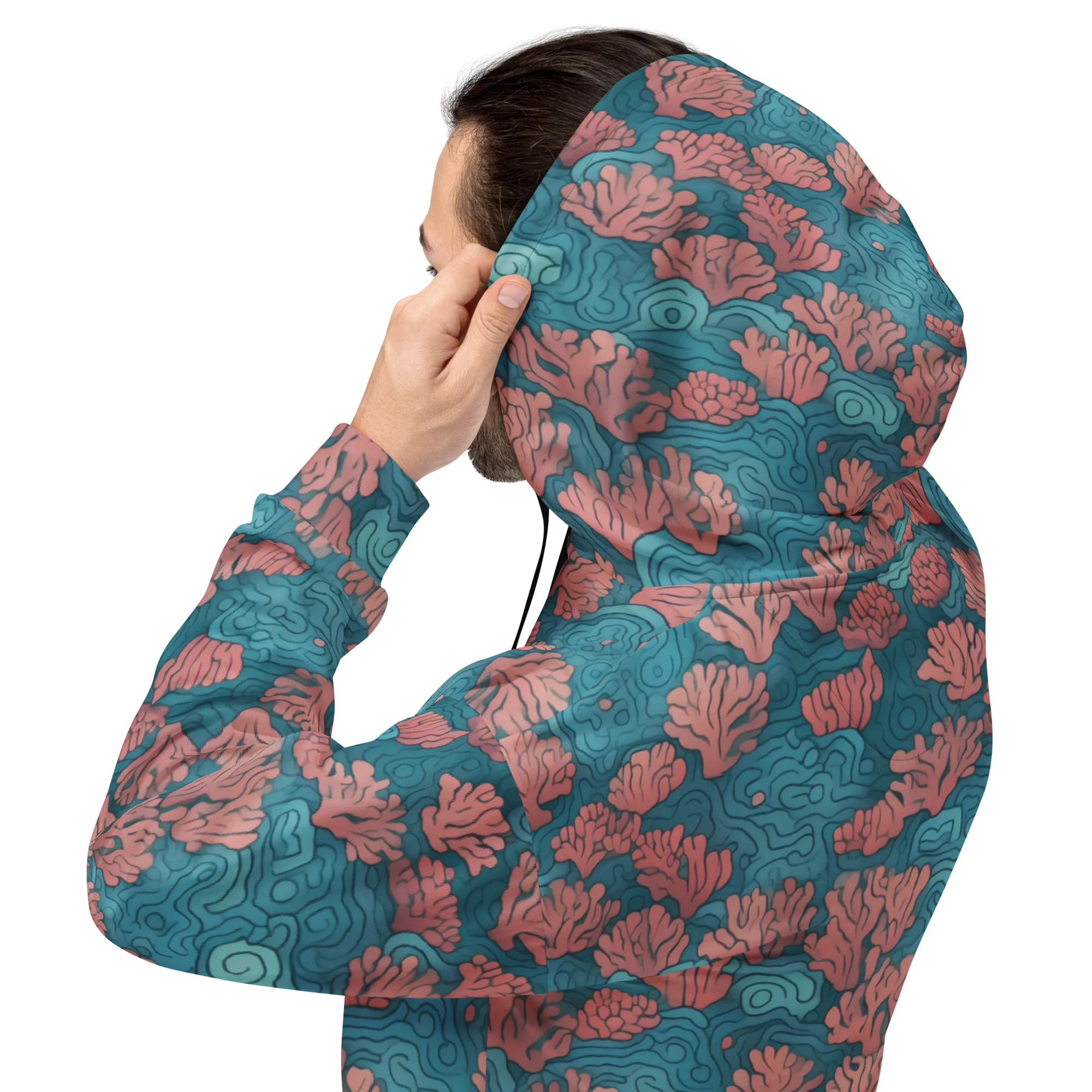 Pink Reef on Hoodie — Back