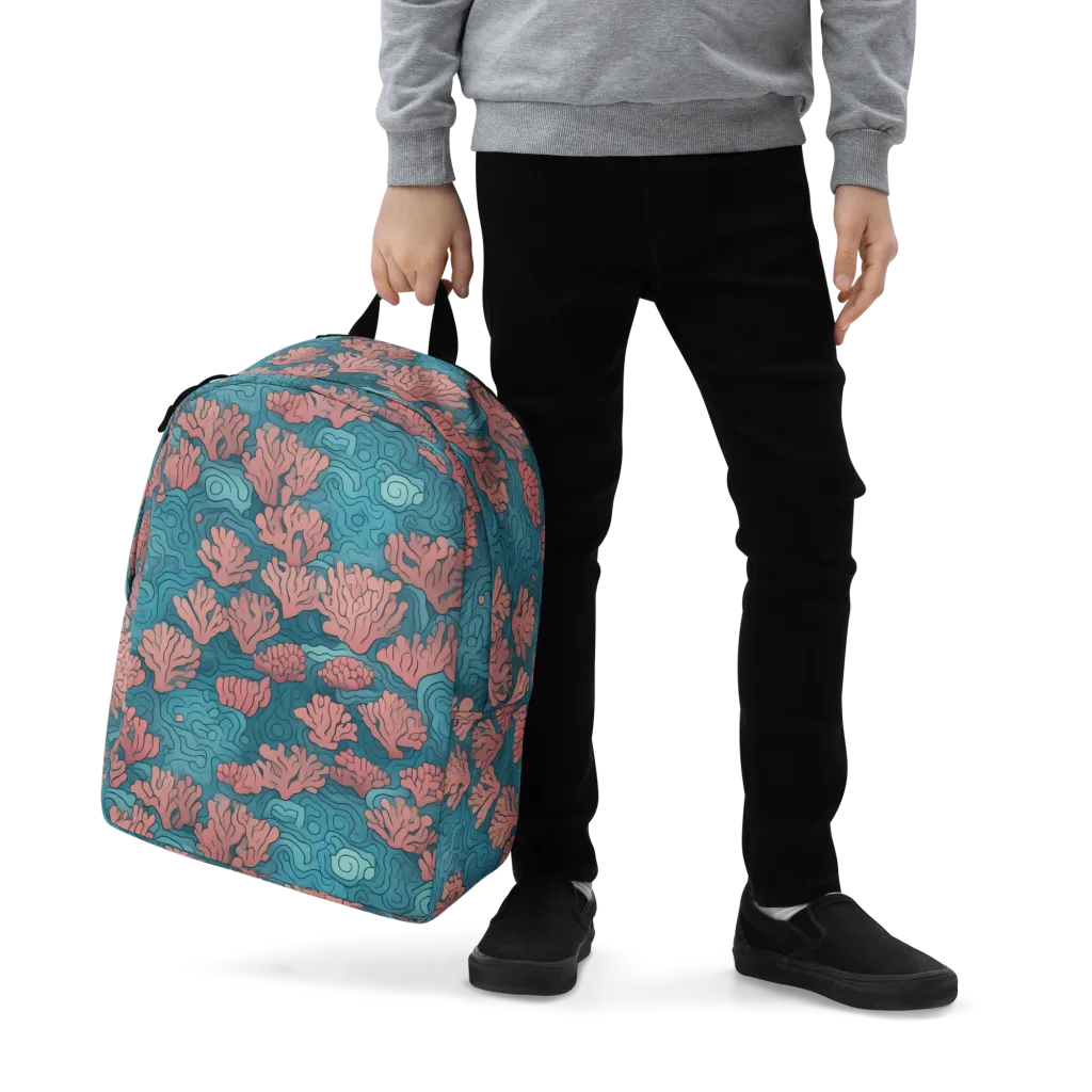 Pink Reef on Minimalist Backpack — Zoomed-in