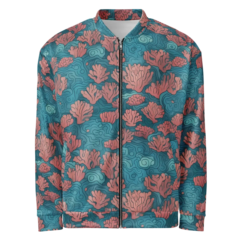 Pink Reef on Bomber Jacket — Front