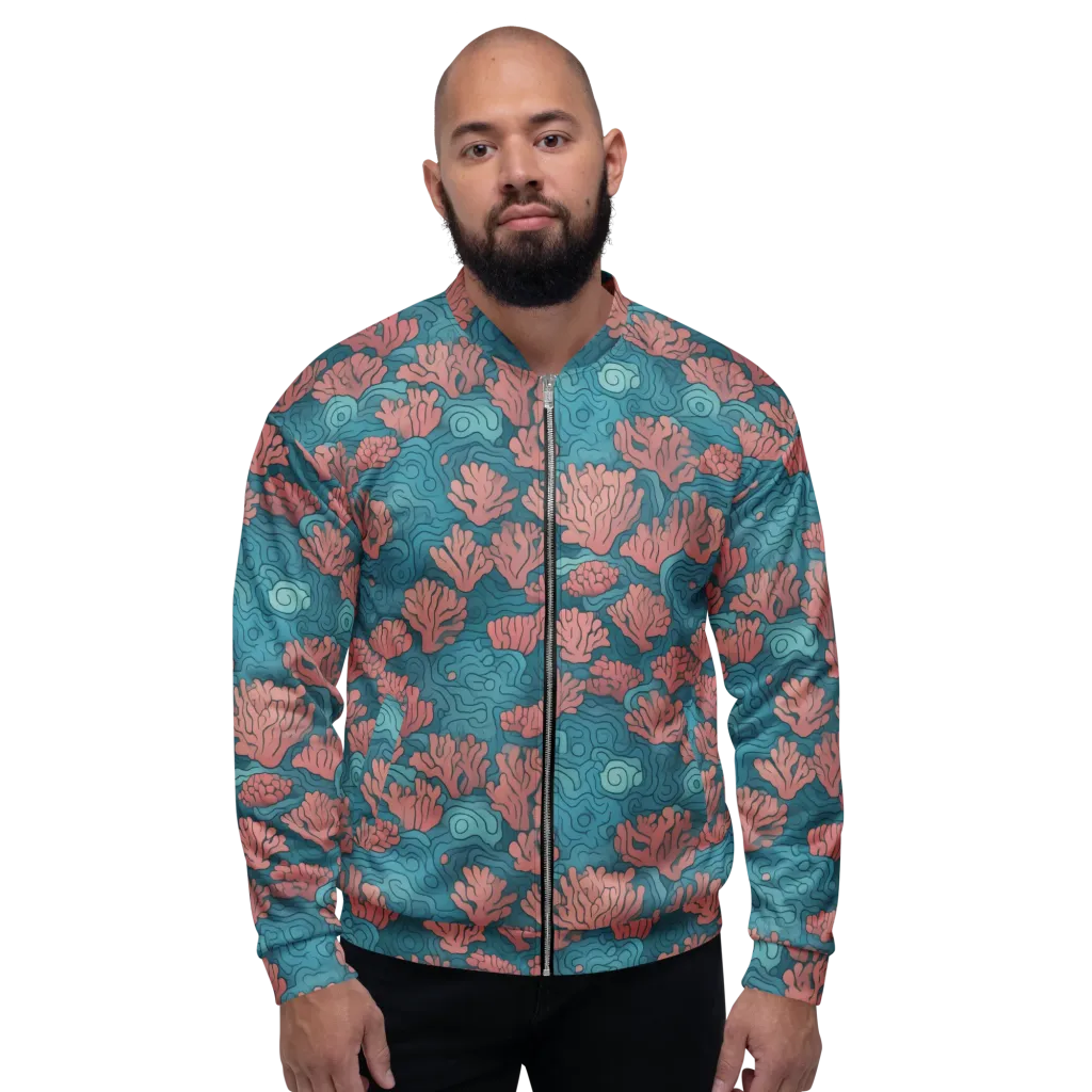Pink Reef on Bomber Jacket — Front