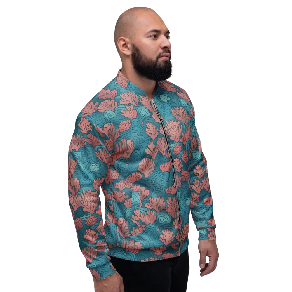 Pink Reef on Bomber Jacket — Right