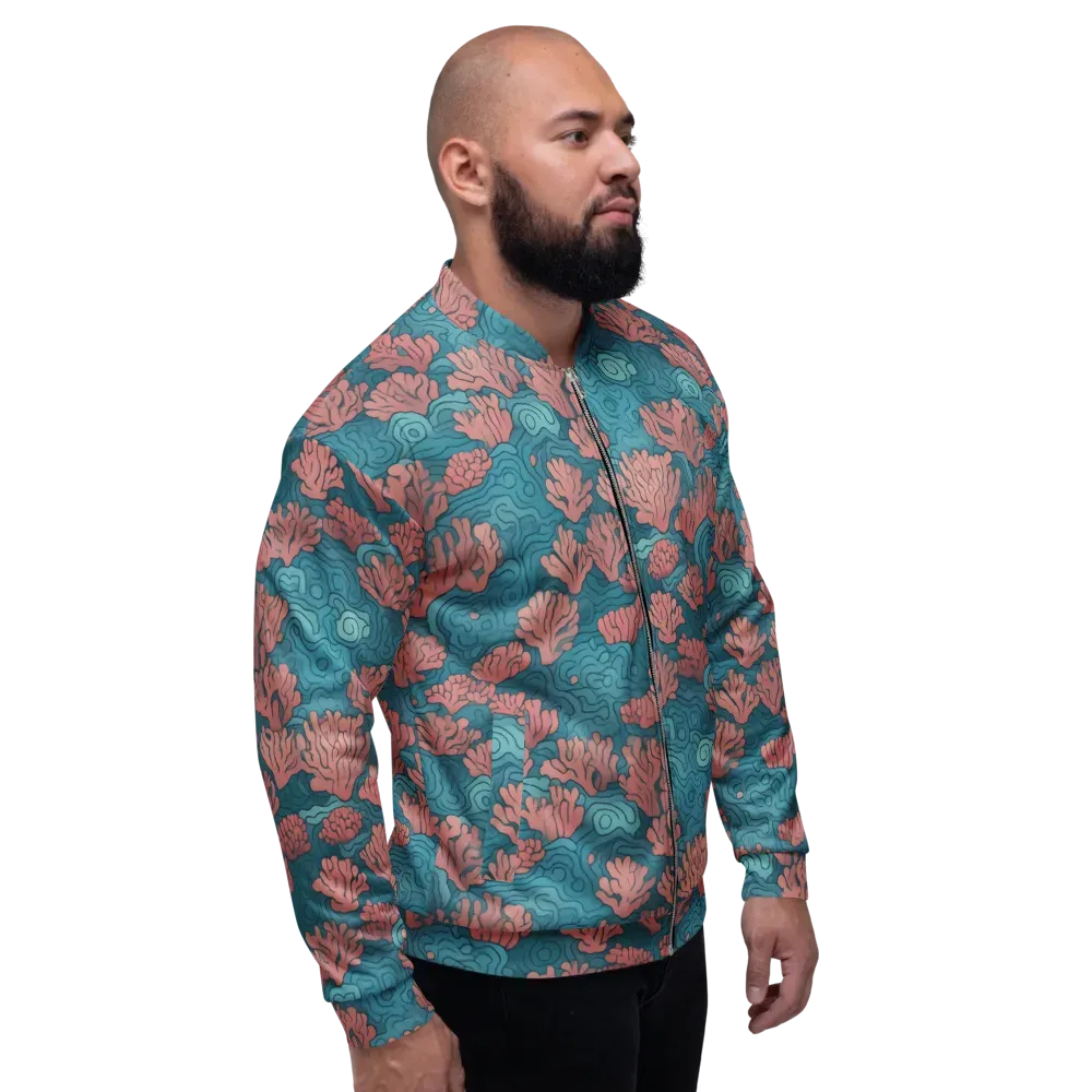 Pink Reef on Bomber Jacket — Right